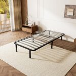 Dewinner sommier 90x190 cm metal 6 pieds inclus, 1x14 lattes en bois de peuplier, cadre m�tal 1, 2 mm, ...
