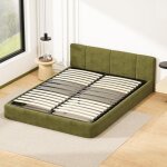 Dewinner sommier ergonomique � lattes 160 x 200 cm, 2 x 15 lattes peuplier naturel, cadre noir renforc� ...