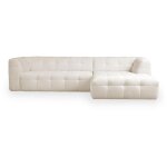 Mobilier deco - deyna - canap d'angle en tissu capitonn beige - angle droit