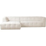 Mobilier deco - deyna - canapé d'angle en tissu capitonné beige - angle gauche Mobilier deco - deyna - canapé d'angle en tissu capitonné beige - angle gauche