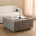 Dice table basse gris.