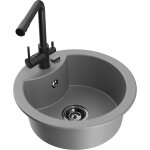 Diego �vier en granit 1 bac avec robinet de cuisine duero, gris - 6512 - 71 - 671600 - 70 - b - mexen ...