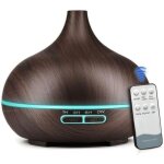 Diffuseur huiles essentielles 500ml ultrasonique noir , humidificateur silencieux avec t�l�commande , ...
