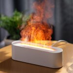 Diffuseur huiles essentielles avec effet flamme, 7 couleurs lumires led humidificateur , minuterie et ...