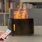 Diffuseur huiles essentielles lumire effet flamme, humidificateur d'air minuterie et luminosit rglable, ...