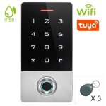 Digicode avec lecteur d'empreintes connect et lecteur rfid