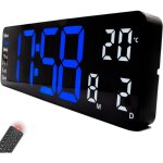 Digitale murale clock - l' horloge numrique murale led gante avec temprature et affichage lumineux ...