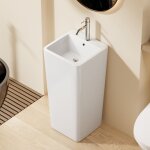 Dileci - lavabo totem blanc carr� h83