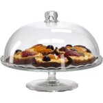Dio8041 plat � g�teau avec couvercle en verre 29 cm x 25 cm couvercle pour support � g�teau