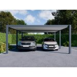 Carport aluminium 570 x 645 cm weston - 37 m2 - hauteur : 255 - 2 voitures - abri voiture autoportant ...