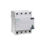 Disjoncteur diff�rentiel 4p 40a 0, 03a, type ca, p�le n - gauche, 30ma 400v, sentron 5sv4344 - 0kl