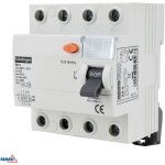Disjoncteur diffrentiel 4p 63a 30ma - type a - 4 modules - installation sur rail din