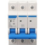 Disjoncteur miniature tripolaire 400 v ca 6 / 10 / 16 / 20 a mcb dz47 - 63 (6 a)