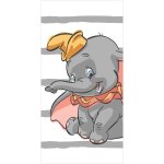 Disney - serviette de plage en coton 'dumbo' - blanc / gris - 70 x 140 cm - livraison gratuite