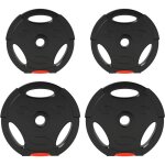 Disques de poids - sportnow - 2 x 5 kg et 2 x 2, 5 kg - trois poignes avec trous de  25 mm - couverture ...