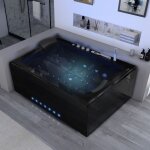 Distribain - baignoire balno elle&lui black 40 jets whirlpool