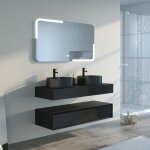 Meuble de salle de bain fabriano 1200 noir mat