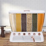 Distributeur d'aliments secs transparent  six grilles distributeur de riz stockage dans la cuisine avec ...