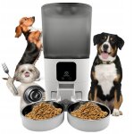 Distributeur automatique de nourriture pour chiens et chats double 6 l usb + gamelles