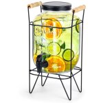 Distributeur de boissons en verre de grande taille avec robinet et support 4, 2 l