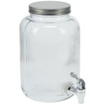 Distributeur de boissons en verre avec robinet, 4 l