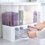 Distributeur de crales  5 grilles, conteneur pour aliments secs, conteneur pour crales, noix, grains ...
