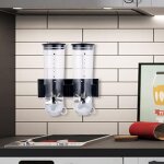 Distributeur de c�r�ales � montage mural, double distributeur de c�r�ales, capacit� totale de 3 l, mini ...