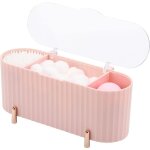 Distributeur de cotons - tiges  3 compartiments spars, bote de rangement pour boules, pot pour cotons ...