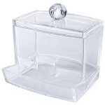 Distributeur cotons - tiges acryliques, boite coton - tige transparent, bo�te de rangement pour coton ...