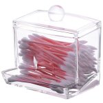 Distributeur de cotons - tiges en acrylique transparent lot de 1 label