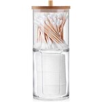Distributeur de coton - tige transparent - bo�te de rangement pour coton d�maquillant et tampons