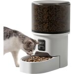 Distributeur croquettes chat automatique, 4l distributeur croquettes chat avec minuterie programmable ...