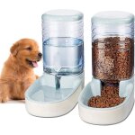 Distributeur croquettes chat, chien, automatique, 2 unit�s, 3. 8 l, gamelle � nourriture et � eau pour ...