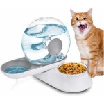 Distributeur de croquettes et eau, 2 en 1 automatique et nourriture dispenser avec 2. 8l distributeur ...