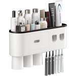 Distributeur de dentifrice pour salle de bain, support mural pour brosse � dents avec double distributeur ...