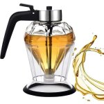 Distributeur dhuile, bouteille en verre dhuile dolive presse au diamant avec sige de rangement, verseur ...