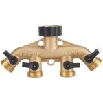 Distributeur d'eau 4 voies en laiton pour arrosage jardin robinet vanne s�lecteur