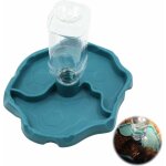 Distributeur d'eau pour animaux, bleu, 288 g, en plastique, accessoires pour reptiles pour tortue, l�zard, ...