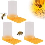 Distributeurs d'eau miel pour abeilles, 3 pcs jaune d'abreuvoir fournitures apicoles en plastique systme ...