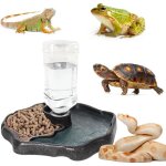 Distributeur d'eau pour reptile, abreuvoir tortue, mangeoire gamelle tortue terrestre distributeur 2 ...