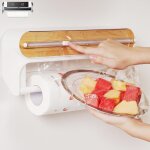 Distributeur de film alimentaire 2 en 1 avec cutter porte - rouleau d'essuie - tout, distributeur de ...
