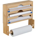 Distributeur papier aluminium et film alimentaire, porte - rouleaux mural, bambou, hxlxp 31 x 36 x 10 ... Distributeur papier aluminium et film alimentaire, porte - rouleaux mural, bambou, hxlxp 31 x 36 x 10 ...
