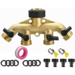 Distributeur de jardin  4 voies en laiton, rpartiteur de tuyau d'arrosage - pices et raccords d'arrosage ...