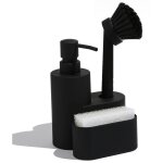 Distributeur liquide vaisselle 3 en 1, porte eponge pour cuisine distributeur savon cuisine avec ponge, ...