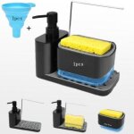 Distributeur de liquide vaisselle de cuisine, accessoires de salle de bain, distributeur de savon 4 en ...