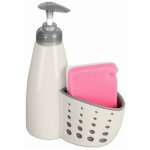 Distributeur de liquide vaisselle et de savon avec poche �ponge pour cuisine et salle de bain
