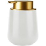Distributeur mousse c�ramique 400 ml, pompe mousse + couvercle dor�, rechargeable, maison / h�tel
