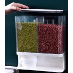 Distributeur mural d'aliments secs, distributeur en plastique transparent avec couvercle herm�tique, ...