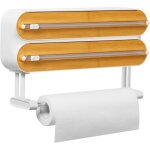 Distributeur papier aluminium et film avec port essuie tout - magn�tique et murale sans percer, derouleur ...