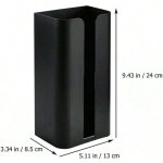 Distributeur de papier toilette mural en acier au carbone, noir, ouverture magn�tique